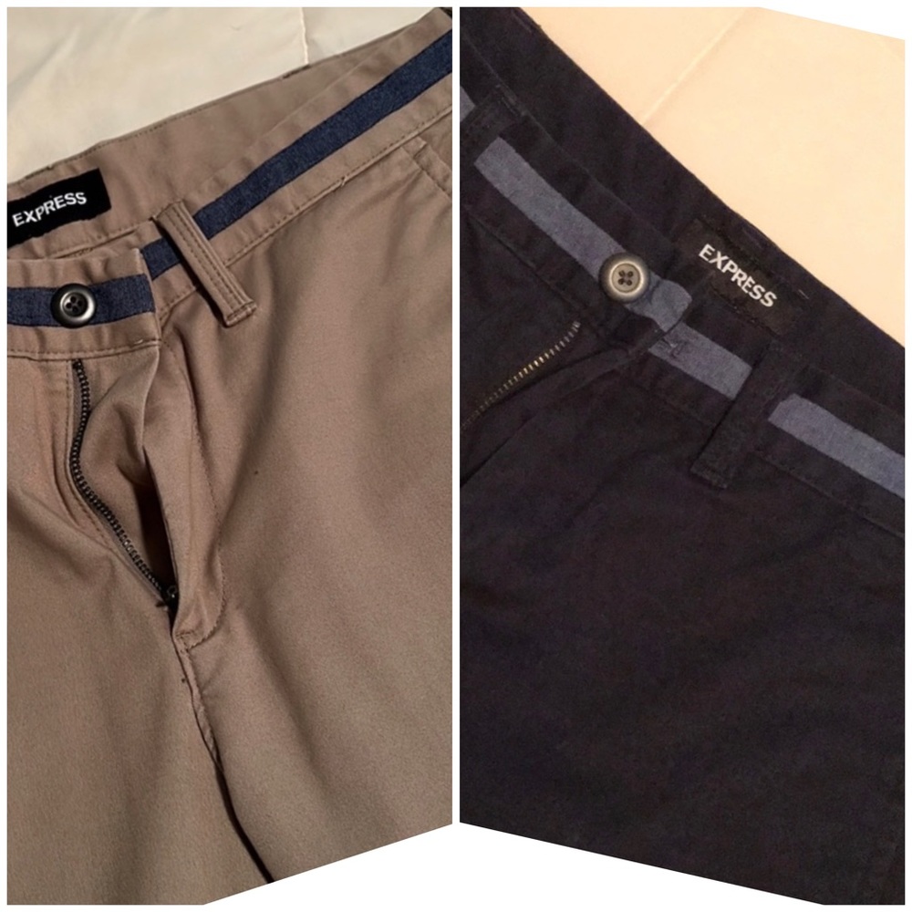 Express Chinos Skinny Fit (31/30) Lot of 2 - Navy Blue & Beige
